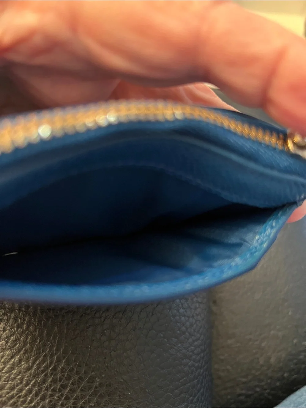 Coach Pebbled Leather Zip Card & Key Pouch in Teal